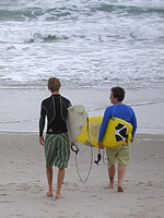 David and Rick about to paddleout in Central Florida