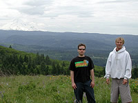 Rick and David taking in the scenery in Oregon with Mt Hood in the background.